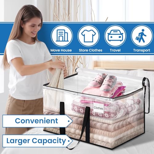 RoomHacks Moving Bags, Heavy Duty Large Storage Bags, 125L, 2 Pack, Clear - size: 125L- 2Packs