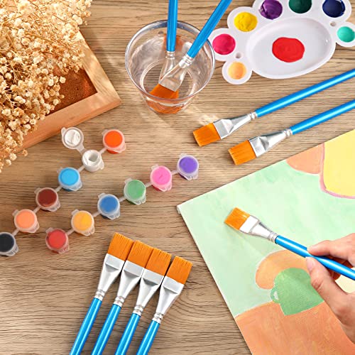 Crtiin 60 Bulk 3/4 Inch Flat Paint Brushes for Acrylic Painting Large(Bule) - color: Blue, size: 3/4 Inch