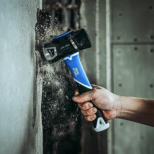 Real Steel Small Sledge Hammer, 3lb Blacksmith Hammer,Drilling Hammer with Demolition Face and Driving Face, 0574 - style: Reverse Installed Handle