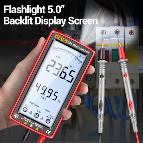 ANENG Digital Multimeter, TRMS 6000 Count, Smart, NCV Rechargeable Tester - style: 681 Backlit Screen