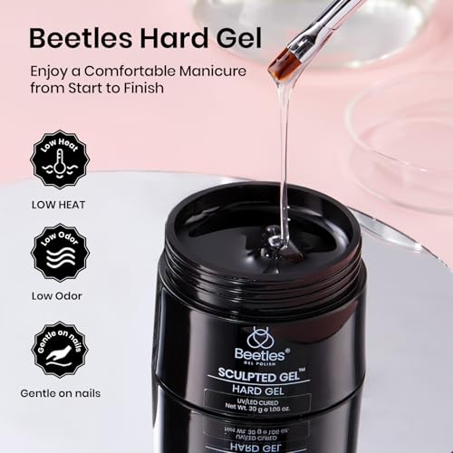 Beetles Low Heat Hard Gel, 1 oz 9 in 1 Mint Sheer Clear Builder Nail Gel - color: Mint Sheer Clear Low Heat 1 oz