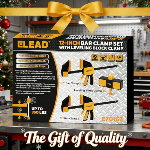 3-Pack 12-Inch Bar Clamp for Woodworking with Leveling Block Clamp, 350LBS Load Limit, Heavy Duty Quick-Release Wood Clamps/Spreader, One-Handed F Clamp for Wood Working - style: 3-Piece long 350lbs