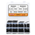 530 pcs M4 Black Wood Screws Assortment Kit,High Hardness Carbon Steel Self-Tapping Screws,Phillips Drive Flat Head Screws Set Kit,Black Oxide,Full Thread,Countersunk Head - size: M4, style: Flat Head (Carbon Steel)