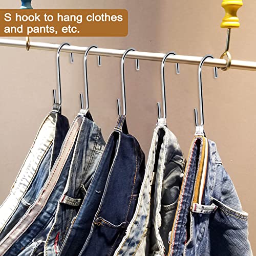 ESFUN 30 Pack Heavy Duty S Hooks Pan Pot Holder Rack Hooks Hanging Hangers S Shaped Hooks for Kitchenware Pots Utensils Clothes Bags Towels Plants -4 Inch - size: 4.0 inch