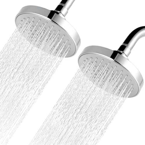 High Pressure Shower Head - 4.7“ Powerful Bathroom Pressure Boosting Rain Showerhead - Perfect Universal Replacement for Rainfall Shower Heads (2 Pack, Chrome) - style: 2 Pack Chrome