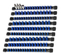 AMM 9-Piece Socket Organizer, 1/2 inch, 3/8 inch and 1/4 inch Drive ABS Tools-Blue Socket Holder,Heavy Duty Socket Racks, Premium Quality Socket Clip Rail Holder,The best tool trays in the garage - color: Blue, size: 9PC