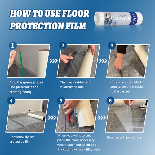 Yiech Carpet Protection Film 48" x 200' - Heavy Duty Floor Protector - size: 48"x200'