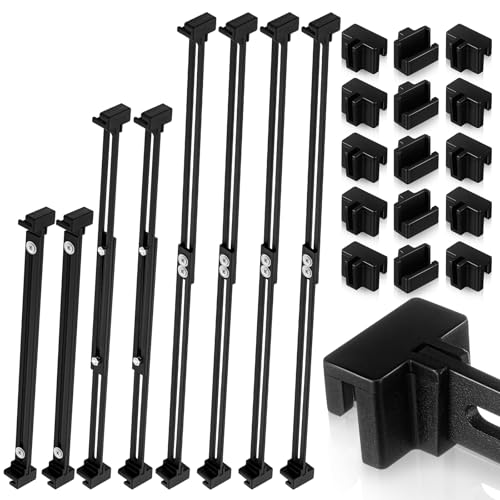 24 Pcs Metal Adjustable File Cabinet Rails Set Include 16 Hanging File Rail Clips 8 Cabinet Dividers Bars Suitable for Cabinets with Drawer Thickness Less Than 1/8 Inch(Black,10-18.5 Inch) - color: Black, size: 10-18.5 Inch