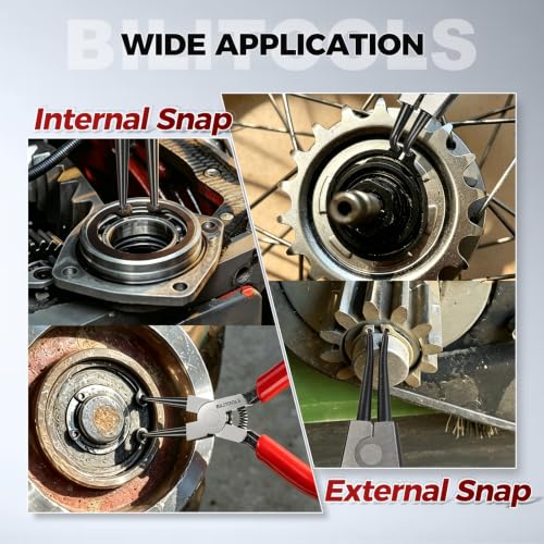 BILITOOLS 4PC 9" Internal & External Snap Ring Pliers Set - size: 9'' Internal & External Snap Ring Pliers Set
