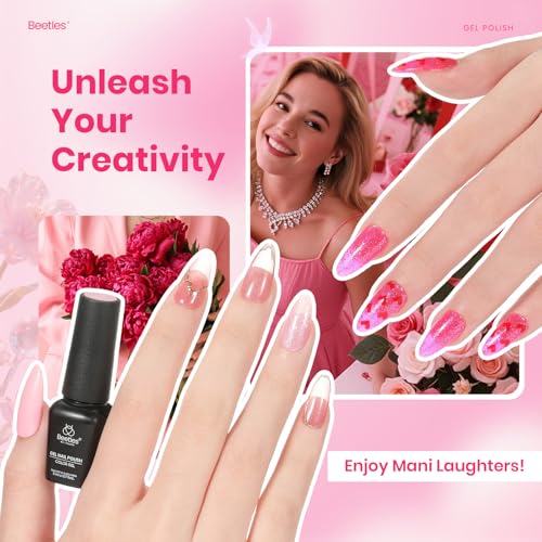 Beetles Pink Gel Polish Set, 25 Colors Red Purple Glitter Love's Prism Soak Off Kit with Base Top Coat& Nail Tools, Salon DIY Manicure Gift for Women - color: Love's Prism