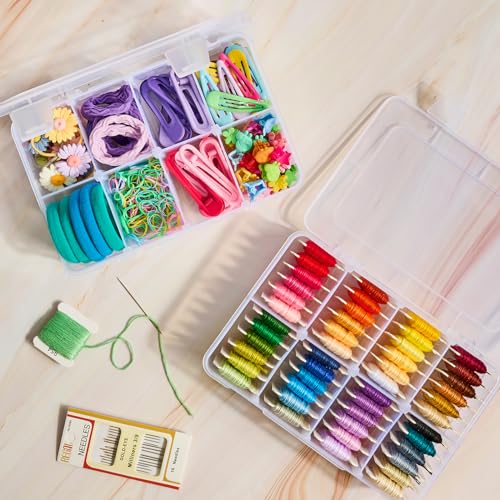 Mauproy 8 Grids Plastic Organizer Box with Adjustable Dividers, 4 Pack - style: 8 Grids - 4 Pack
