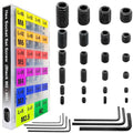 EEEEE 707Pcs Internal Hex Drive Cup-Point Assorted Set Screw Assortment Kit 24 Sizes Metric M2/M2.5/3/4/5/6/8 Stainless Steel Assorted Screw grub Screw 12.9 Class Alloy Steel Black Assortment