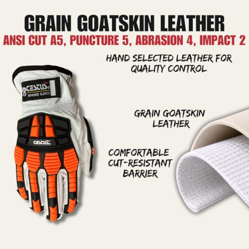 Cestus 3219, Goatskin Leather Impact Gloves, ANSI Cut A5 - size: X-Large