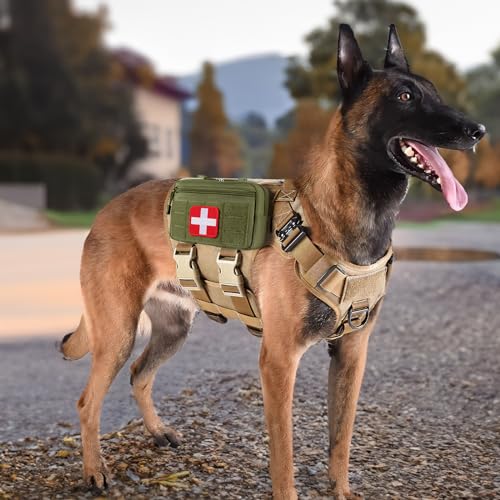 FRTKK Tactical Molle Admin Pouch Utility Laser Cut EDC Tool Pouch Bag Horizontal Modular Pouches Include US Flag Patch and Keychain - color: Army Green