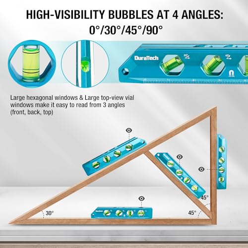 DURATECH 8-Inch Level, Magnetic Torpedo Level for DIY and Household Use - size: 8"