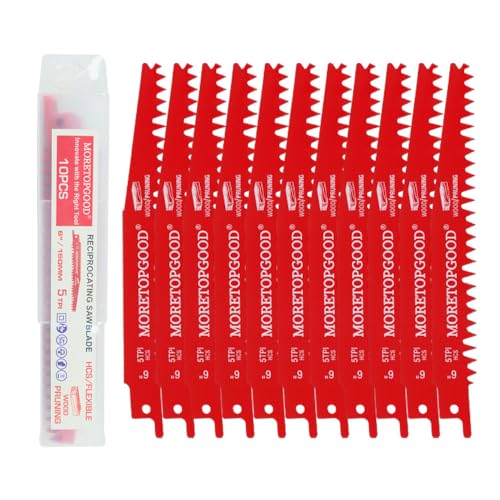 10pcs Wood Pruning Reciprocating Saw Blades, 6 Inch 5TPI Saw Blades for Trees Wood Cutting, Wood Saw Blades - size: 6 Inch---10 PCS