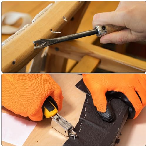 PATIKIL Upholstery Staple Remover, 4" V Curved Construction Staple Puller Staple Nail Tack Tool for Furniture Wooden Floor Photo Frame, Yellow - size: 4"