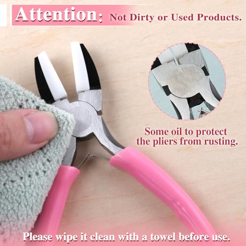 Flat Nose Pliers for Jewelry Making with 2 Replacement Tips, 5 Inch Soft Jaw Pliers with Consistent Grip, Wire Straightener for Beading, Looping, Gripping, Shaping - style: Flat Soft Jaw Pliers
