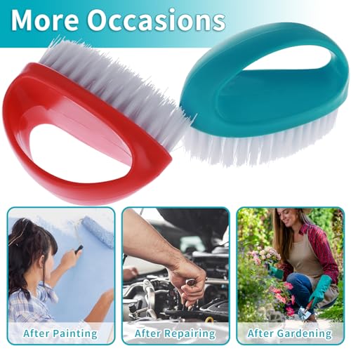 Amaxiu Hand Nail Brushes, 2pcs Grip Clean Heavy Duty Nail Brushes for Cleaning Fingernails Nylon Firm Stiff Bristles Deep Clean Scrubber for Mechanics Gardeners Hand Under Nails Toes(Red, Blue) | Nylon Firm Stiff Bristles Deep Clean Scrubber for Mechanics