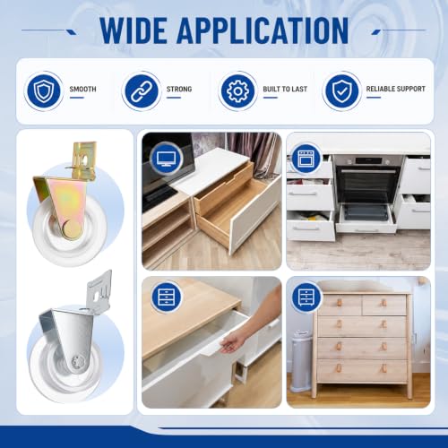 Therwen 8 Pack Drawer Guide Rollers 1 Inch Drawer Slide Replacement Part