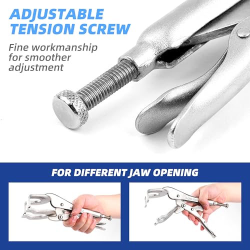 URASISTO 10" Locking Pliers, Metal Welding Clamp, Quick-lock Release for Easy Removal