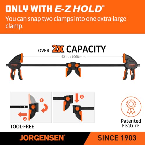 JORGENSEN E-Z Hold 2-Pack 18" 800LBS Heavy Duty Woodworking Bar Clamps - size: 18 inch