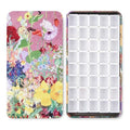 qianshan 40Pcs Empty Half Pans Watercolor Tin Palette with Magnetic Stripe - color: Oil Painting Flowers