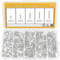 255 Pieces #2 x 1/4" 3/8" 1/2" 5/8" 3/4" Wood Screws Set, Phillips Pan Head #2 Self-Tapping Screws Assortment Kit, 304 Stainless Steel - size: #2, style: Phillips Pan Head