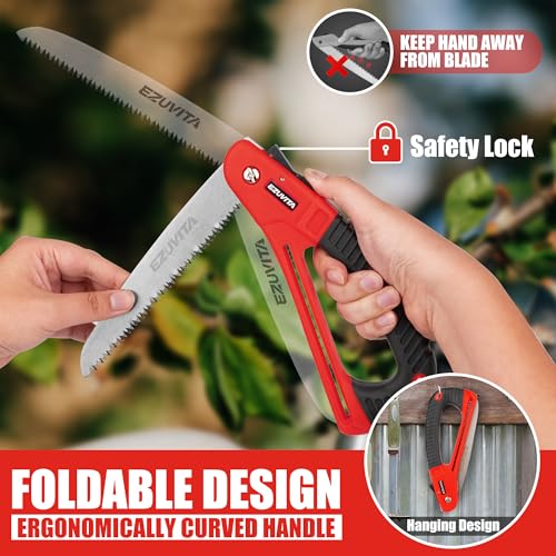 3PC Gardening Tool Set, 7 inch Folding Saw, Pruner & Shears