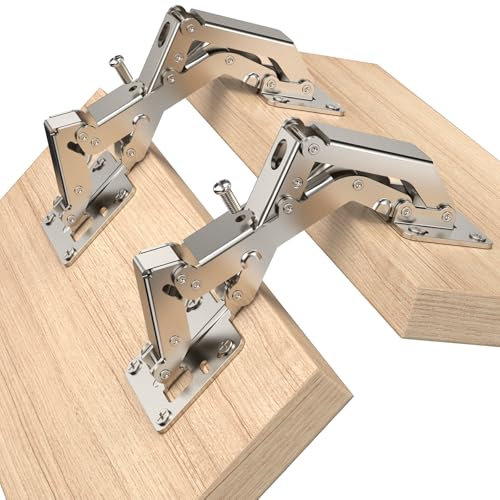 Chibery 10 Pack 170 Degree Soft Close Cabinet Hinges, Slow Smooth Hidden Frameless Hinge, Concealed Hardware Surface Mount Easy Installation, Lid Support Trap Door, Self Closing for Kitchen Cupboard