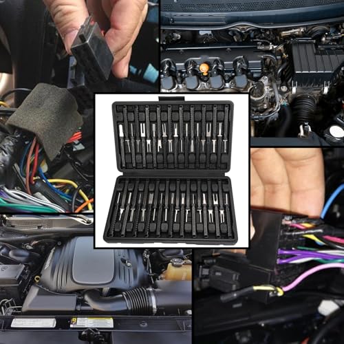 41 Pcs Terminal Pin Removal Tools with Blow-Molded Case, Black - color: Black