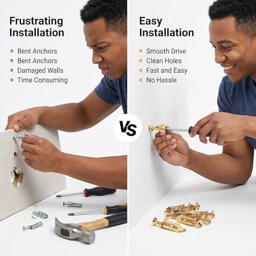50Pcs Self Drilling Drywall Anchors with Screws Zinc Plated