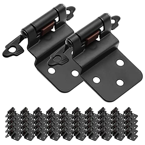 50 Pack (25 Pairs) 3/8" Inset Self Closing Cabinet Hinge Matte Black - color: Matte Black, size: 50 Pack (25 Pairs)