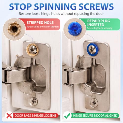 Bokon 45 Pcs Wood Anchor, Stripped Screw Hole Repair Kit,Multicolor