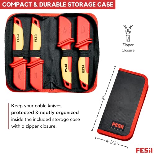 FESA 4-Piece Insulated Dismantling Cable Knife Set