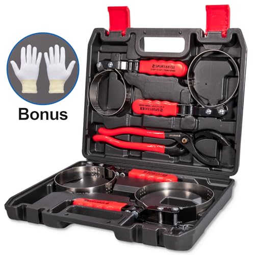 Spurtar 5pcs Swivel Oil Filter Wrench Set 12" Oil Filter Removal Tool - size: 5-Piece Set: 2-3/4" - 5-1/4"