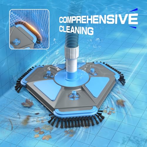 UIRWAY (No Pole) 3-in-1 Pool Cleaning Kit: Vacuum Head, Brush, Net - size: 13.5" Vacuum Head
