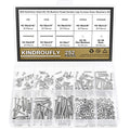 252 Pieces #2-56 x 3/16", 1/4", 5/16", 3/8", 1/2", 5/8", 3/4", 1", Button Head Socket Cap Screws Nuts Washers Assortment Kit, 304 Stainless Steel, Fully Machine Thread - size: #2-56, style: Button Head
