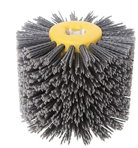 SIGNI Abrasive Nylon Drawing Wheel Drum Brush for Wooden Furniture Floor Polishing - 120X100mm 80 Grit - 1 Pack - size: 80 Grit, Black