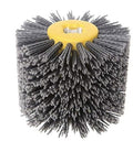 SIGNI Abrasive Nylon Drawing Wheel Drum Brush for Wooden Furniture Floor Polishing - 120X100mm 80 Grit - 1 Pack - size: 80 Grit, Black