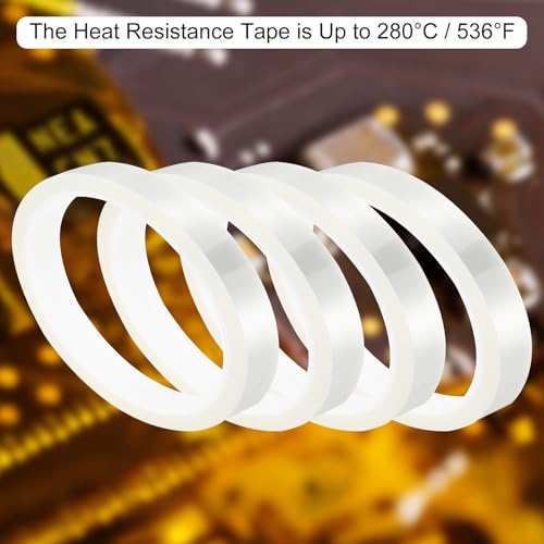 uxcell Clear Heat Tape, 1 Roll 20mmx33m 108ft High Temperature Heat Resistant Tape for Sublimation,Heat Vinyl Press,Heat Transfer, Circuit Board, No Residue - color: Clear, size: 20mmx33m