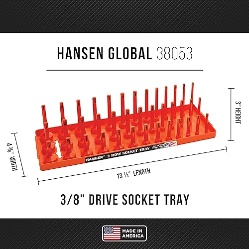 Hansen Global 3 Row Socket Holder, Orange, Pack of 4 (92005) - color: Orange, 4 Pack