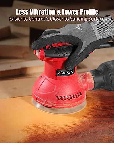 AVID POWER 5” Random Orbital Sander Electric Sander Tool 6 Variable Speeds - color: Dark Red