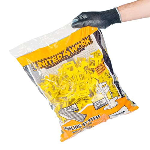 Tile Leveling System 1/16" - Professional And DIY Kit - Includes 2000 Tile Leveling Clips - Easy To Use Tiling Installation Tools - (1,5 mm) - Only Clips - size: 2000 Pcs 1/16" (1,5 mm)