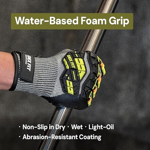 DEX FIT SSG513 Impact Stainless Steel Cut Resistant Gloves, ANSI A5, Durable Non-Slip Nitrile Grip, Touchscreen, Comfort Stretchy Fit, Thin & Breathable, Machine Washable; Gray S (7), 1 Pair - color: A5 Gray Impact, size: Small (1 Pair)