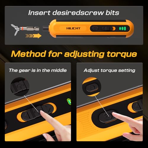 4V Cordless Electric Screwdriver Set, 26 S2 Bits, USB-C, LED