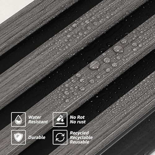 Art3d 96 x 6 Inch 3D Fluted Wood Textured Slat Wall Panels, 8-Pack, Grey - color: Grey, size: 96*6