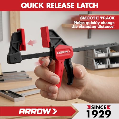 ARROW 4-Piece 6" Mini Bar Clamps for Woodworking with 50LBS Load Limit - size: mini 6"(4)