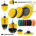 Drill Brush Attachments Set, 17PCS Power Scrubber Kit with Scouring Pads and Sponge, for Bathroom, Tile, Grout, Kitchen, Tub and Car Wheel Cleaning