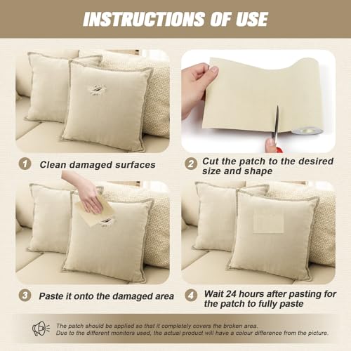 2-Piece Canvas Repair Patch Kit - 9x11 Inch Self-Adhesive, Waterproof Fabric Repair Patches for Boat Cover, Sofa, Chair, Couch, Tent Bag (Beige Yellow) - color: Canvas Beige Yellow, size: 9" x 11"
